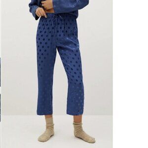 Mango Pajama bottoms/pants blue polka-dot in size M